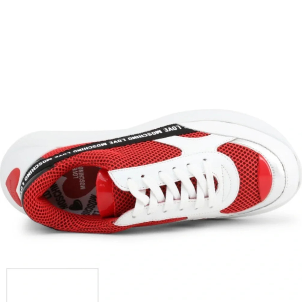 Love Moschino red and white sneakers size 37
